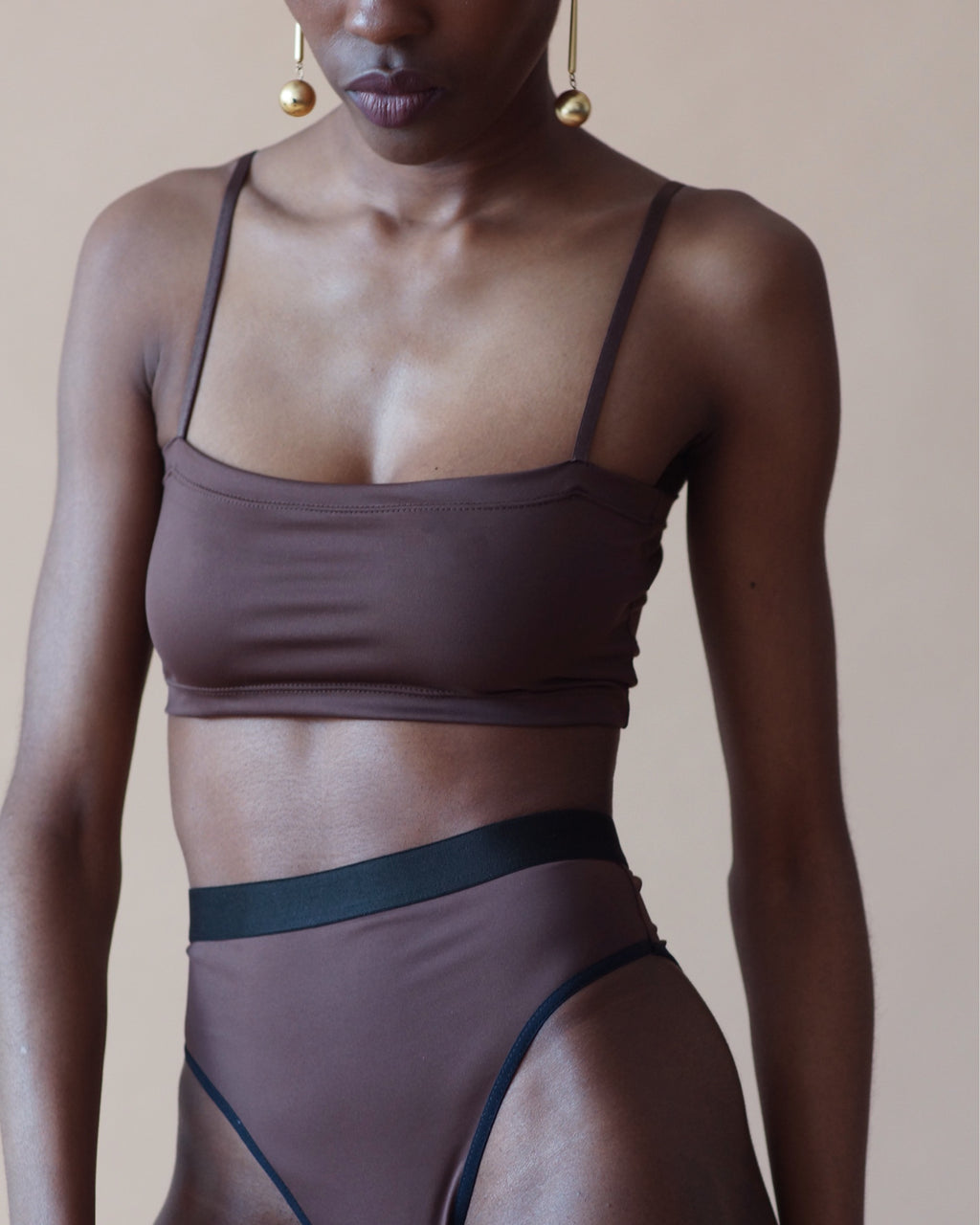 bandeau bra, brown - SOMI Apparel