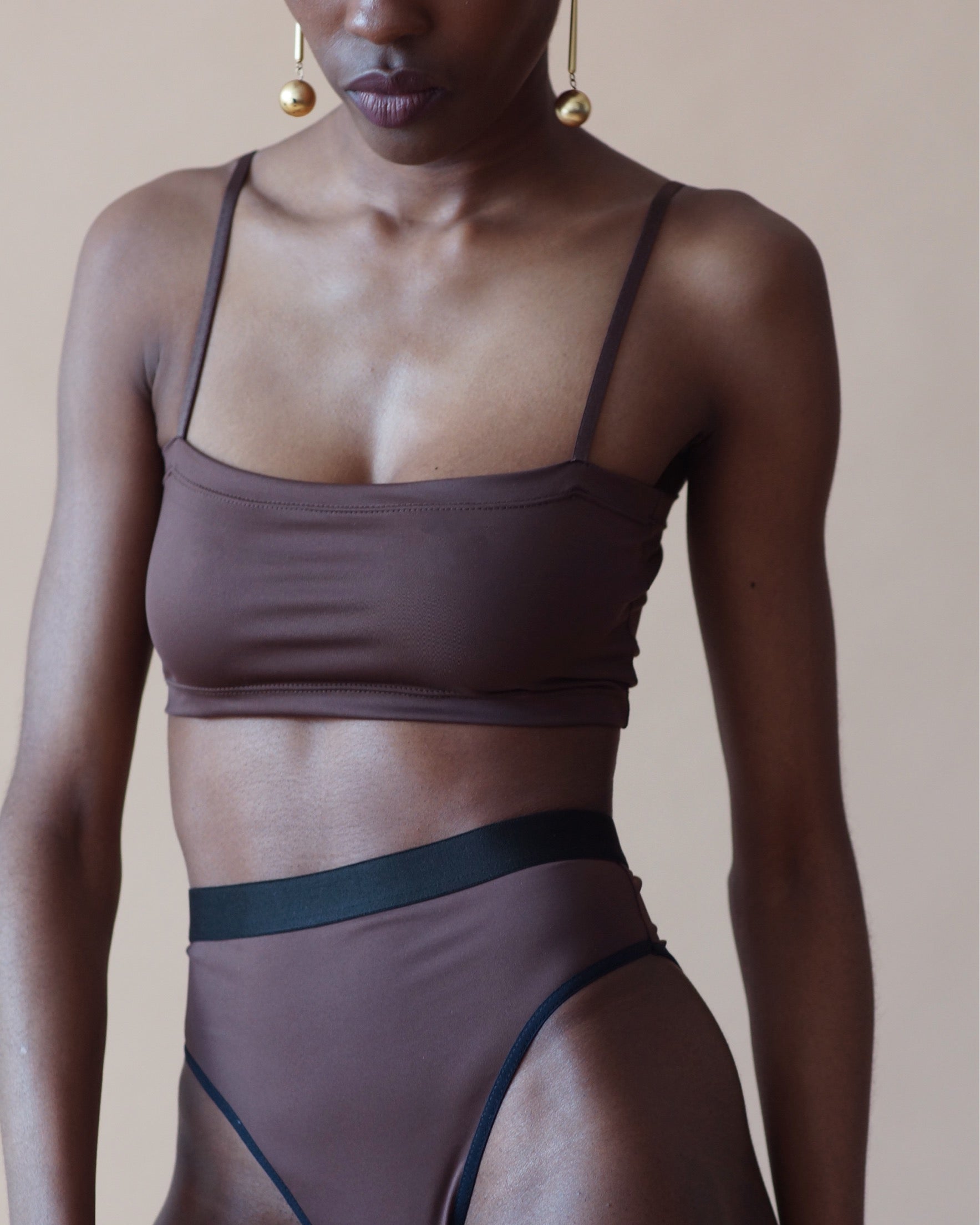 bandeau bra, brown - SOMI Apparel